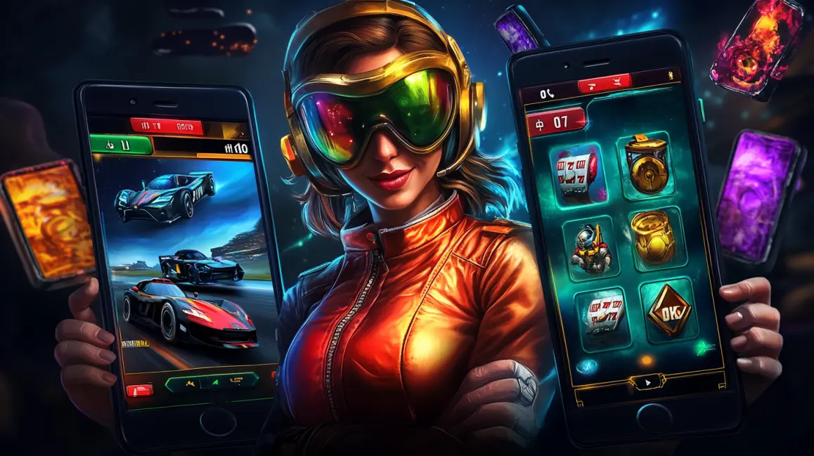 A soldier in tactical gear is surrounded by three smartphones displaying an intense first-person shooter game, representing live e-sports action.